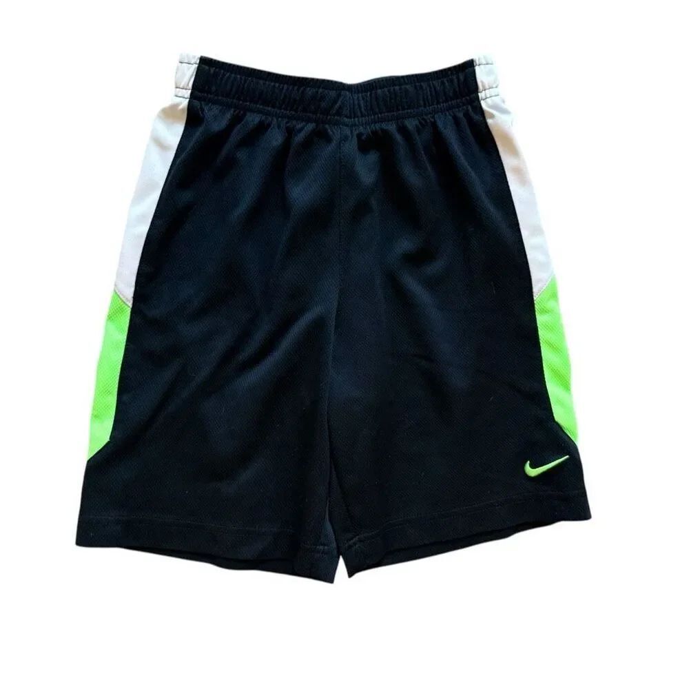 Youth Boys Nike Dri-Fit Black Small Swoosh Logo Athletic Shorts - Sz L 7